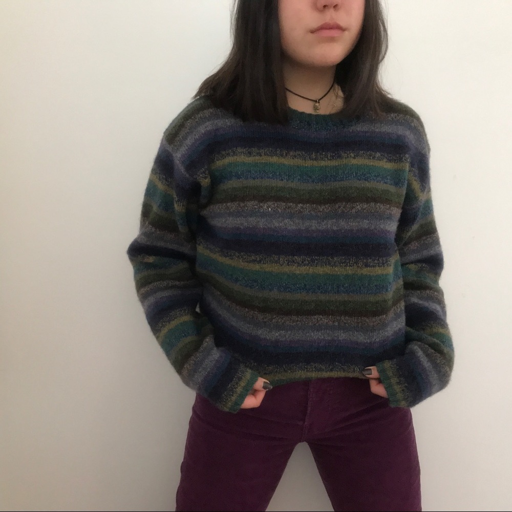 Vintage Multicolor Striped Wool Sweater
